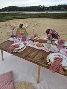 pique nique boheme chic sur la plage