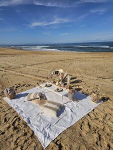 pique nique boheme chic sur la plage