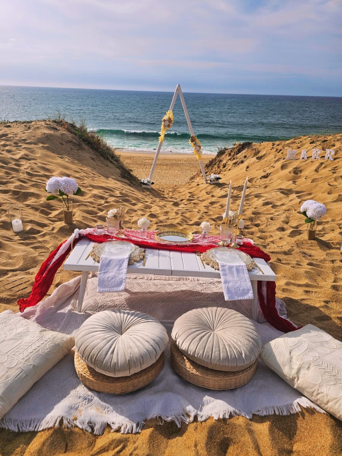 Pique nique boheme chic de demande en mariage - Landes - Hossegor