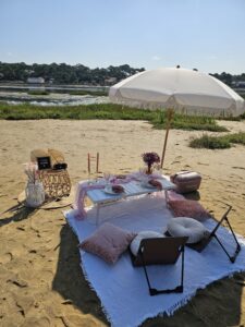 pique nique boheme chic sur la plage